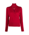 Red cut-out women's sweater