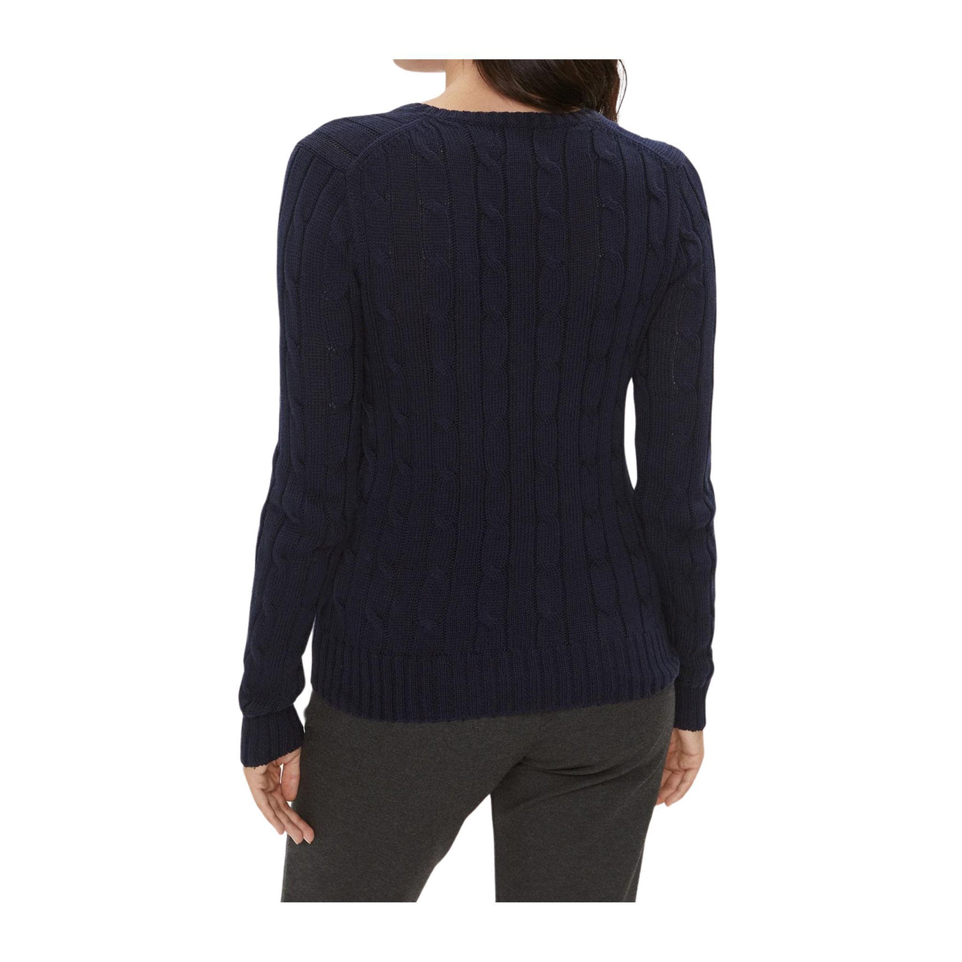 Blue cable-knit women's sweater