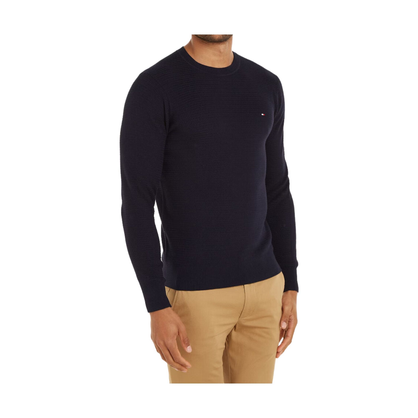 Solid color men's sweater with logo