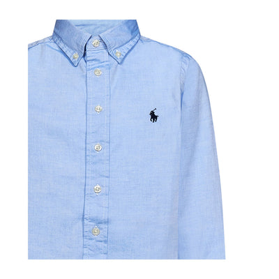 Camicia per bambino con logo Polo Ralph Lauren ricamato,chiusura con bottoni e colletto classico