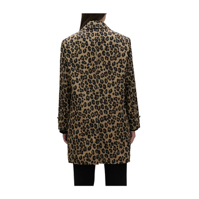 Impermeabile Donna monopetto animalier modella retro