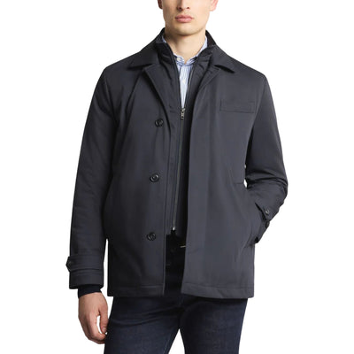 Giubbotto Uomo Corto in cotone e nylon Navy modello frontale