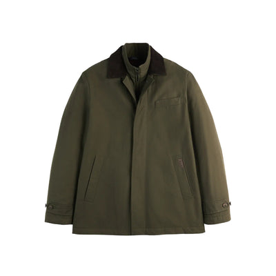 Giubbotto Uomo Corto in cotone e nylon Verde militare