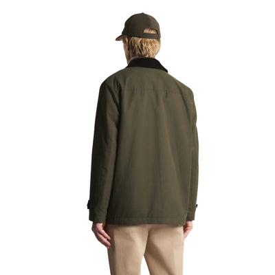 Giubbotto Uomo Corto in cotone e nylon Verde militare modello retro