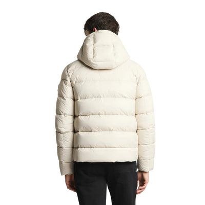 Piumino Uomo corto Beige, calandrato, con cappuccio