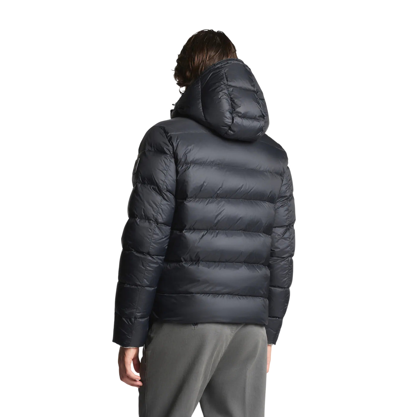 Piumino Uomo corto, calandrato, con cappuccio