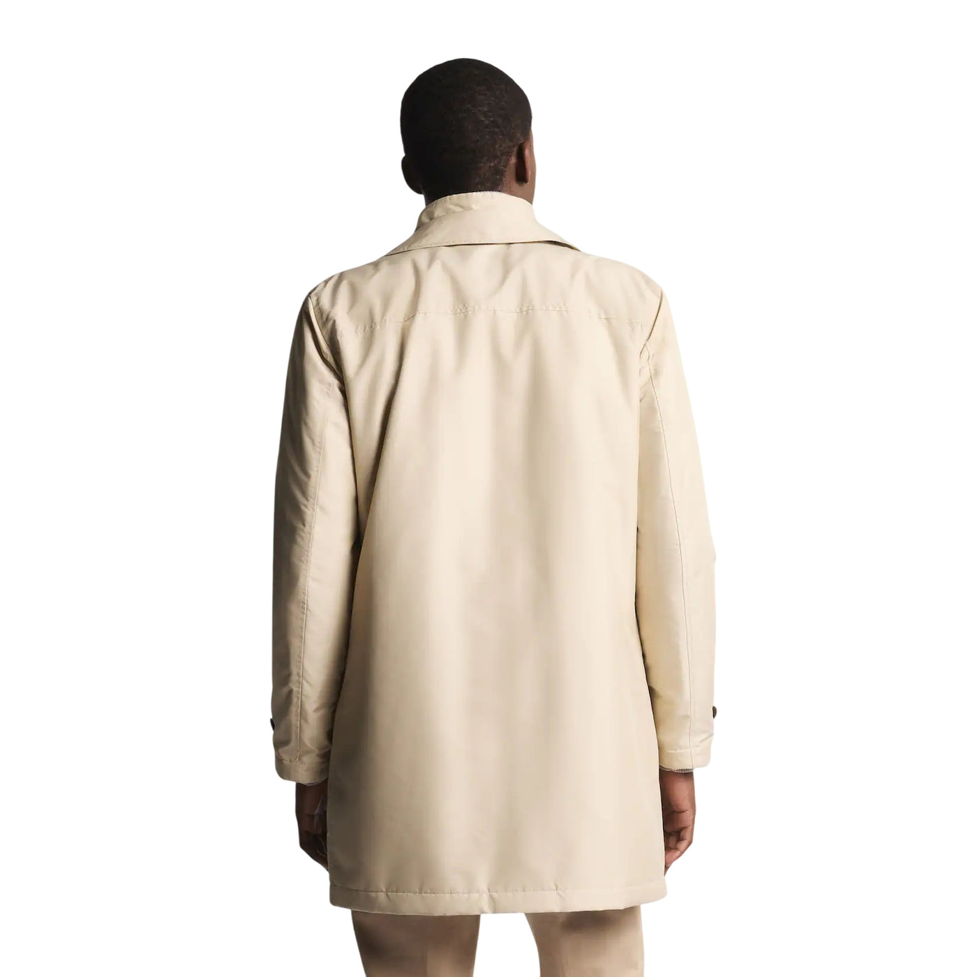 Cappotto Uomo idrorepellente, monopetto con fascette sui polsi