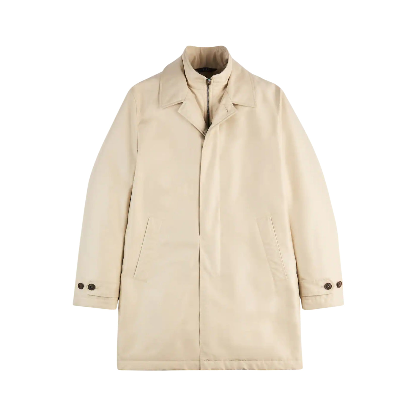 Cappotto Uomo idrorepellente, monopetto con fascette sui polsi