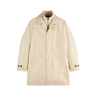 Cappotto Uomo idrorepellente, monopetto con fascette sui polsi