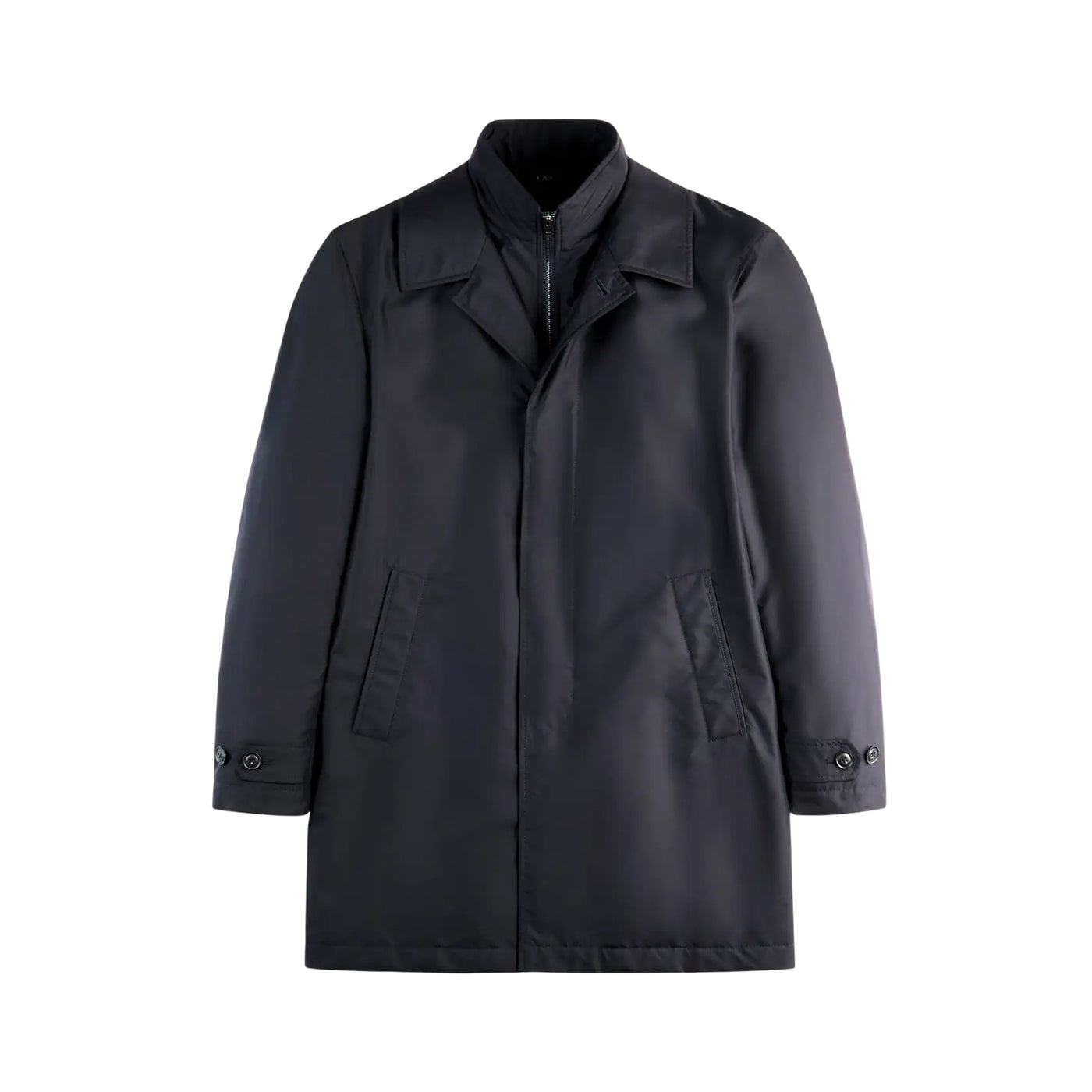 Cappotto Uomo Navy idrorepellente, monopetto con fascette sui polsi 