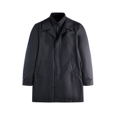 Cappotto Uomo Navy idrorepellente, monopetto con fascette sui polsi 