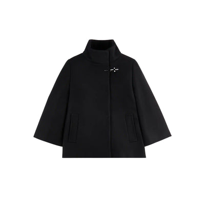 Cappotto Donna corto, con iconico gancio e collo alto