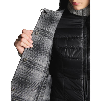 Mantella Donna 3 in 1 Double-face in lana grigio scuro dettaglio interno