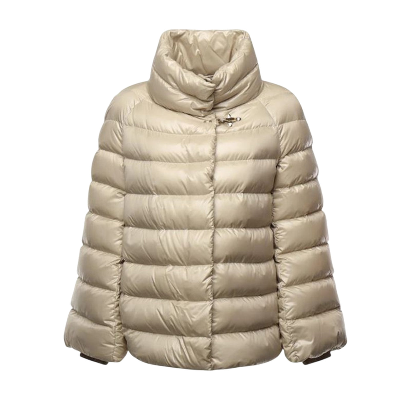 Piumino Donna con impunture a righe ed iconico gancio frontale