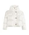 Piumino Donna Bianco corto, con cappuccio e ganci iconici 