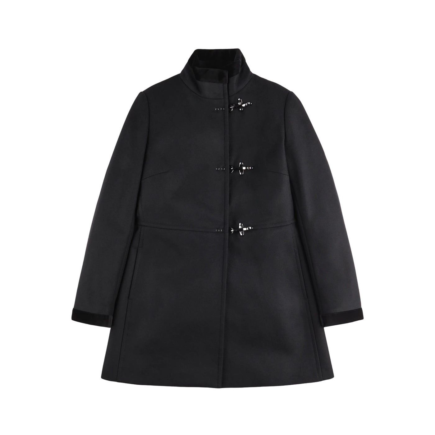 Cappotto Donna in Panno di Lana Nero