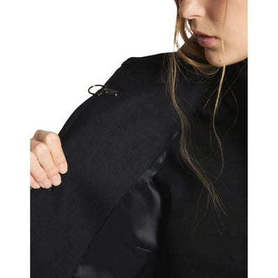 Cappotto Donna in Panno di Lana Nero dettaglio interno