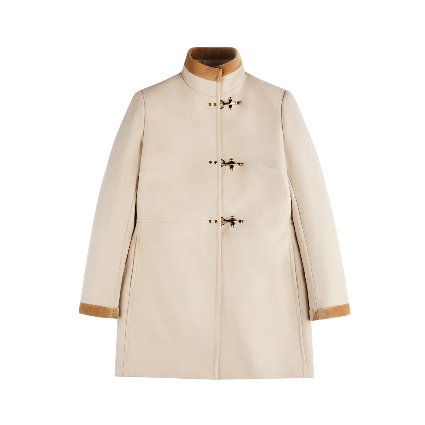 Cappotto Donna in Panno di Lana Beige