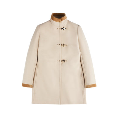 Cappotto Donna in Panno di Lana Beige