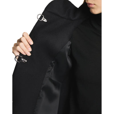 Cappotto Donna con collo ampio Nero dettaglio interno