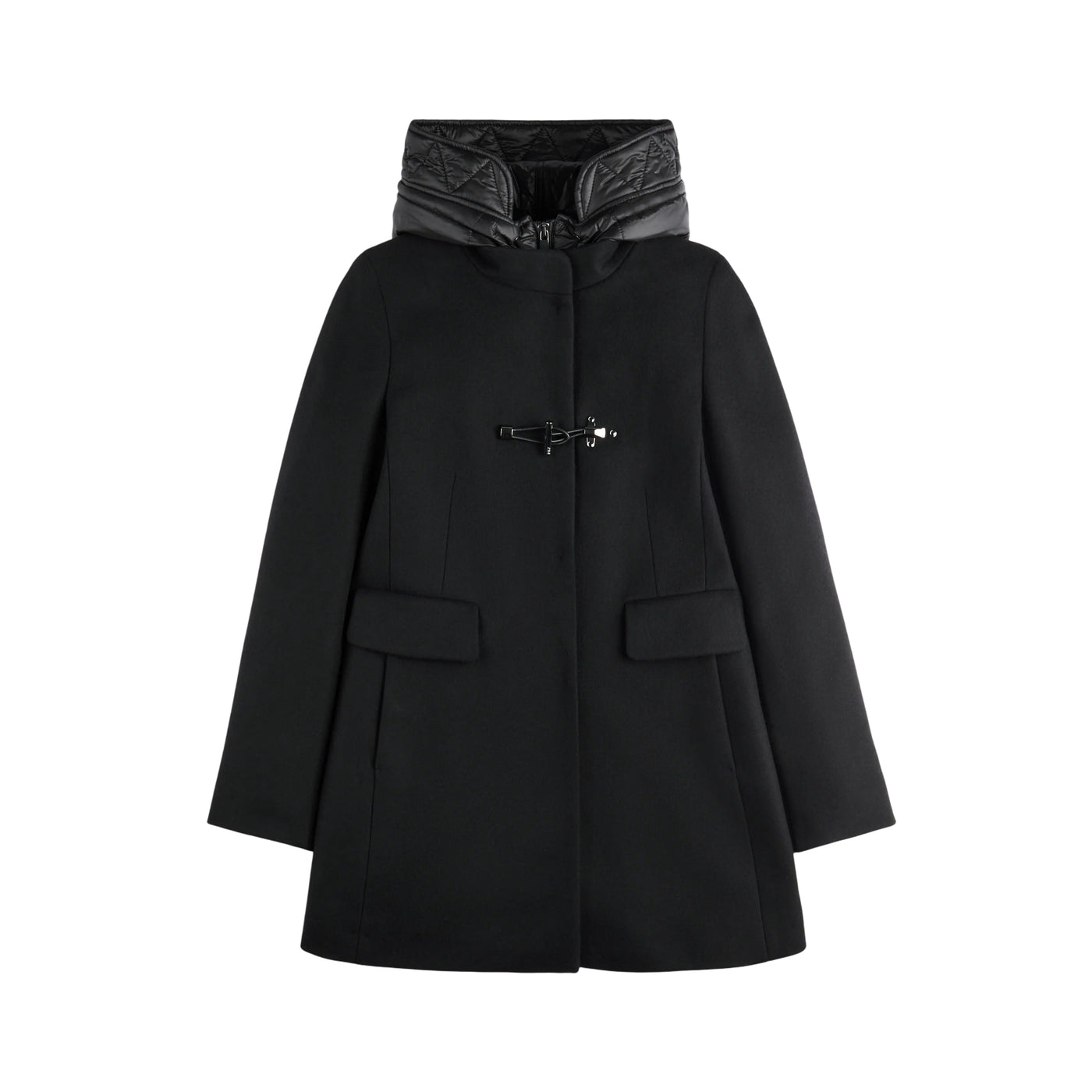 Cappotto Donna con cappuccio imbottito Nero