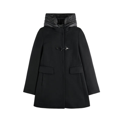Cappotto Donna con cappuccio imbottito Nero
