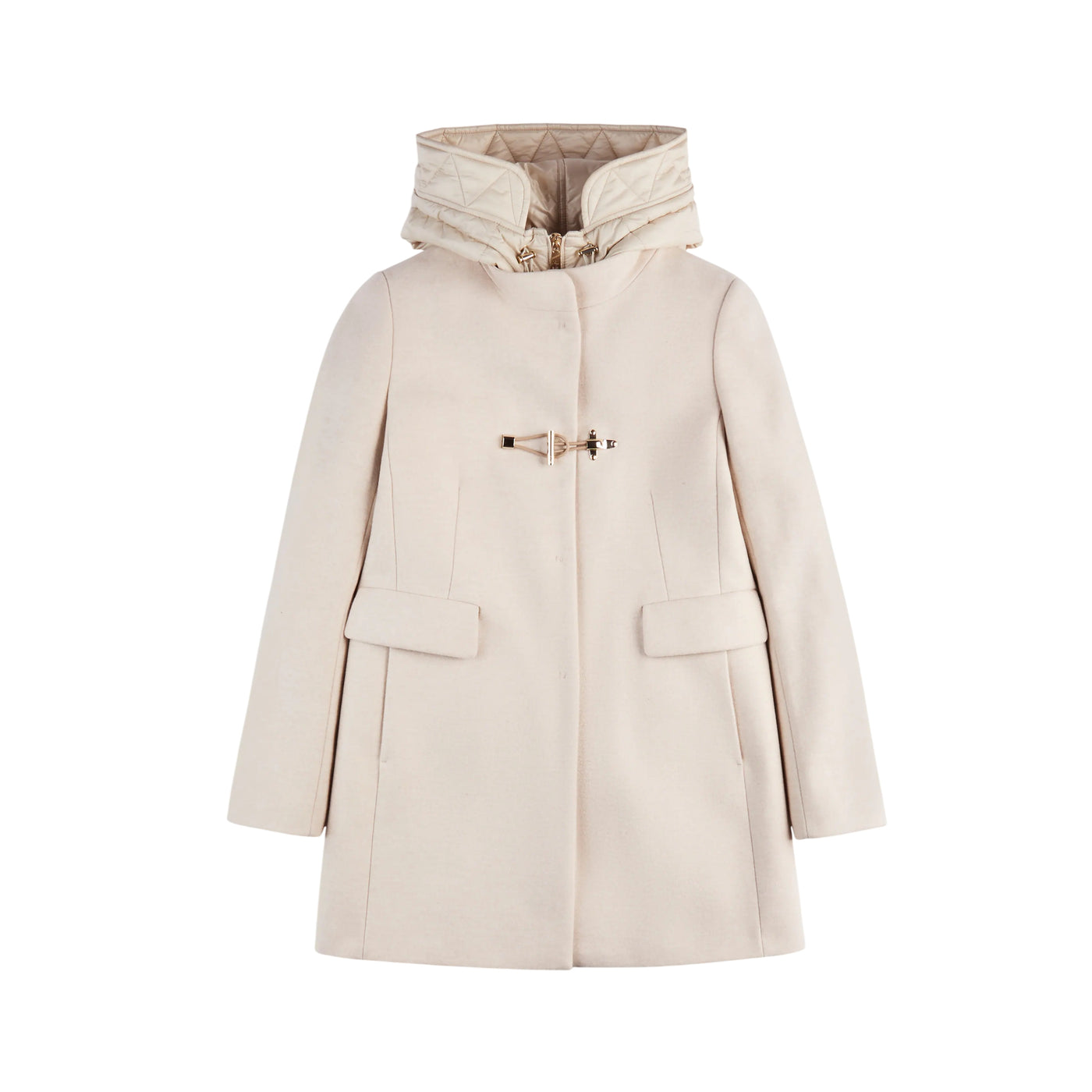 Cappotto Donna con cappuccio imbottito Beige
