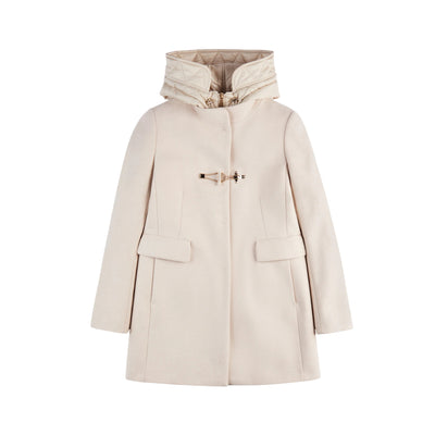Cappotto Donna con cappuccio imbottito Beige