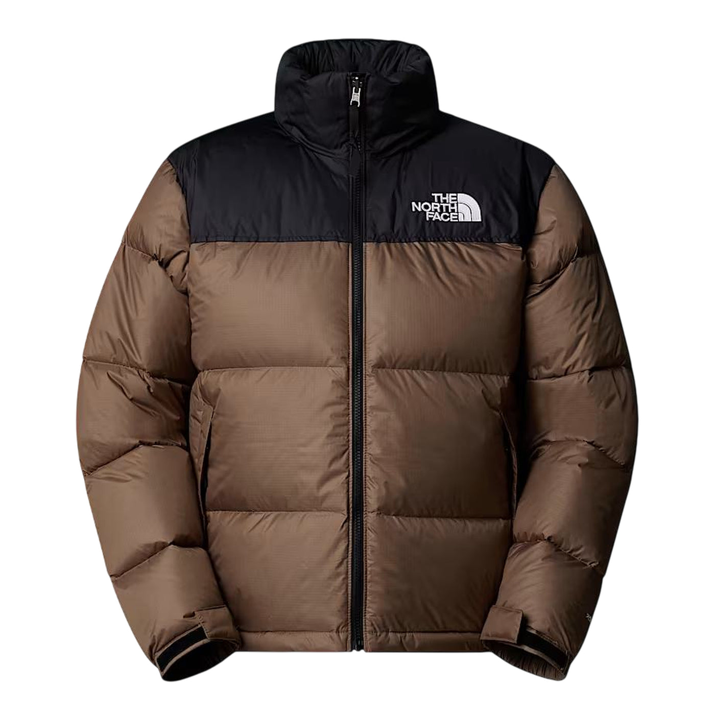 Piumino Uomo Retro Nuptse 1996 Marrone/Nero, dalla vestibilità comoda con cappuccio ripiegabile