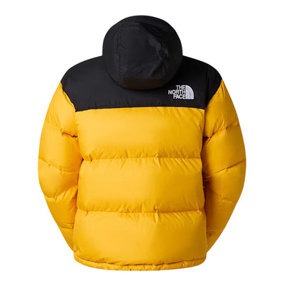 Piumino Uomo Retro Nuptse 1996 Giallo/Nero, dalla vestibilità comoda con cappuccio ripiegabile