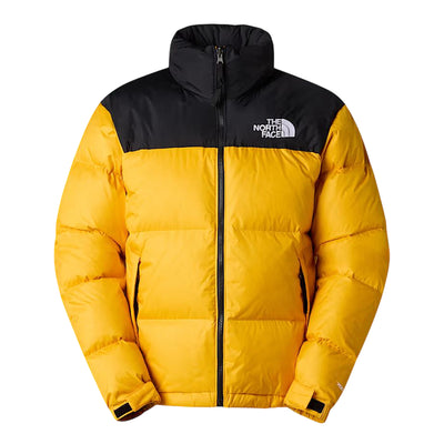 Piumino Uomo Retro Nuptse 1996 Giallo/Nero, dalla vestibilità comoda con cappuccio ripiegabile