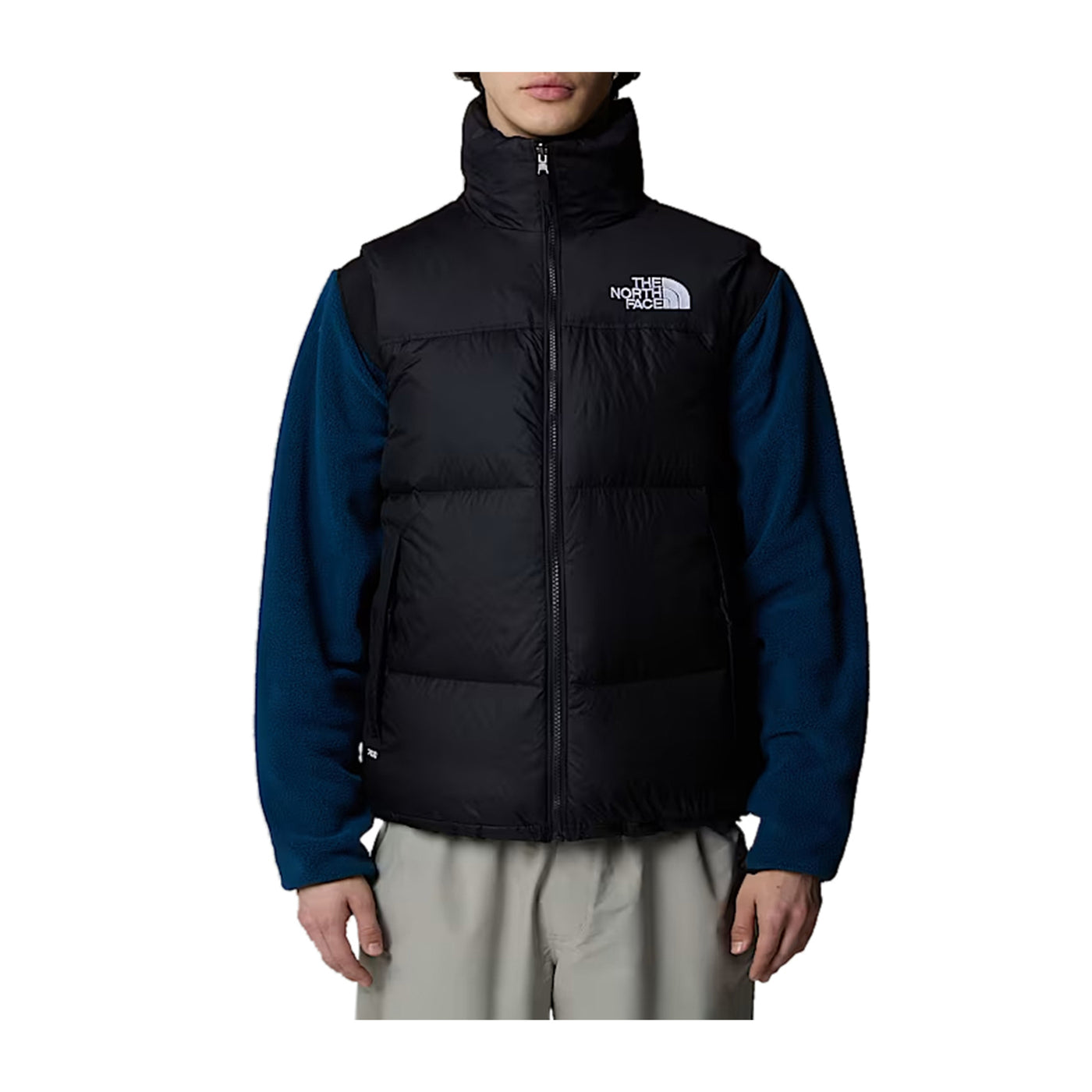 Gilet Uomo Trapuntato Retro Nuptse Nero modello frontale