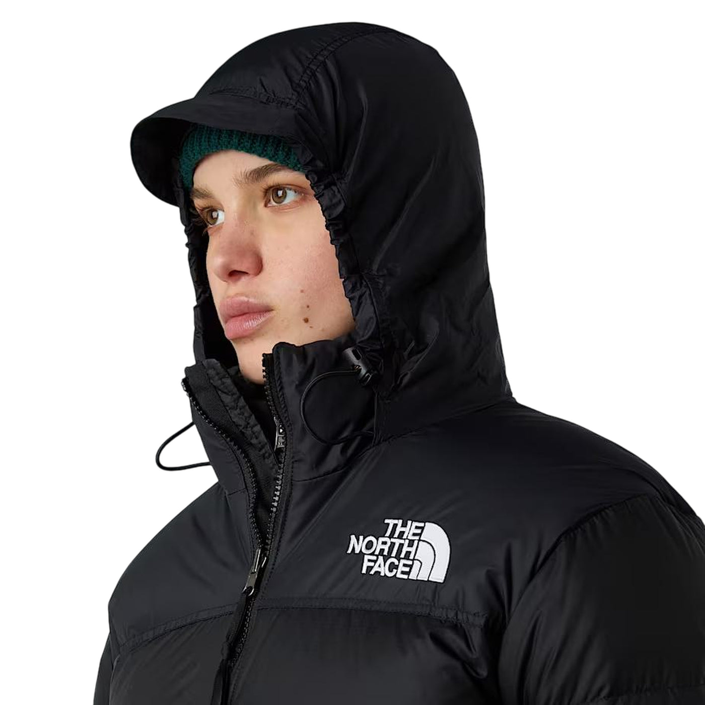 Giubbotto Donna 1996 Retro Nuptse Nero dettaglio cappuccio