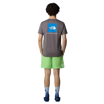 T-Shirt Uomo Grigia con Box sul retro modello intero retro
