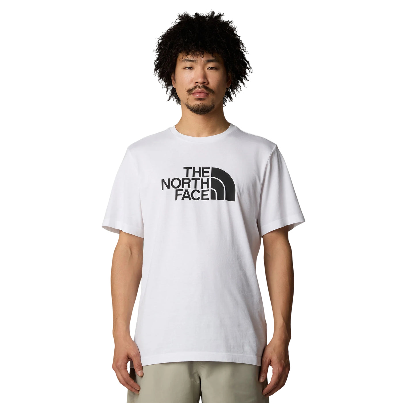 T-shirt Bianca Uomo con logo grande frontale modello frontale