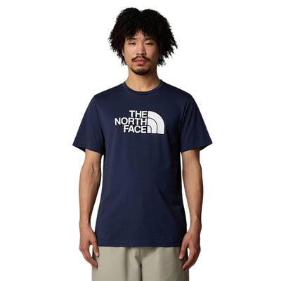 T-shirt Navy Uomo con logo grande frontale modello frontale