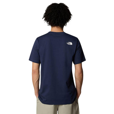 T-shirt Navy Uomo con logo grande frontale modello retro