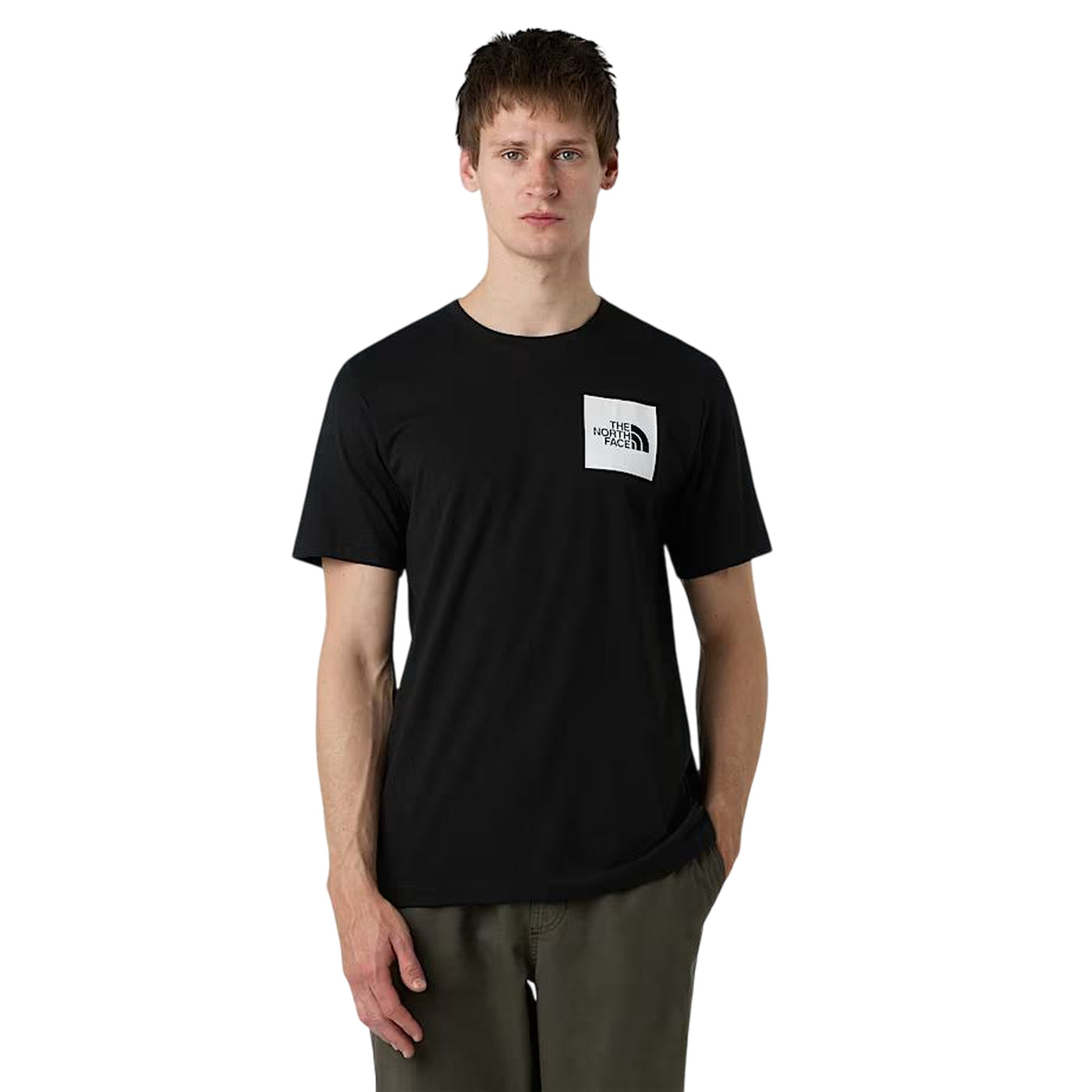 T-shirt Uomo Nera, Fine, in misto cotone dal taglio classico