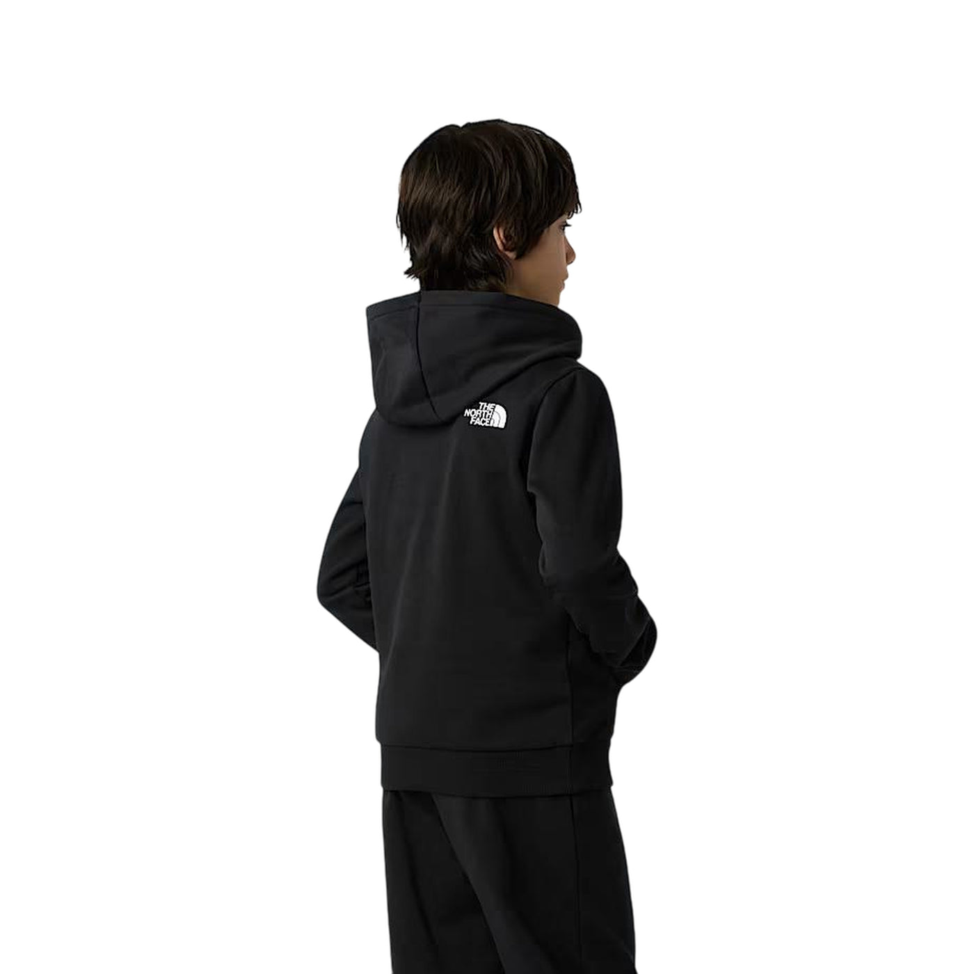 Felpa Junior, Nera, linea Simple Dome, con cappuccio