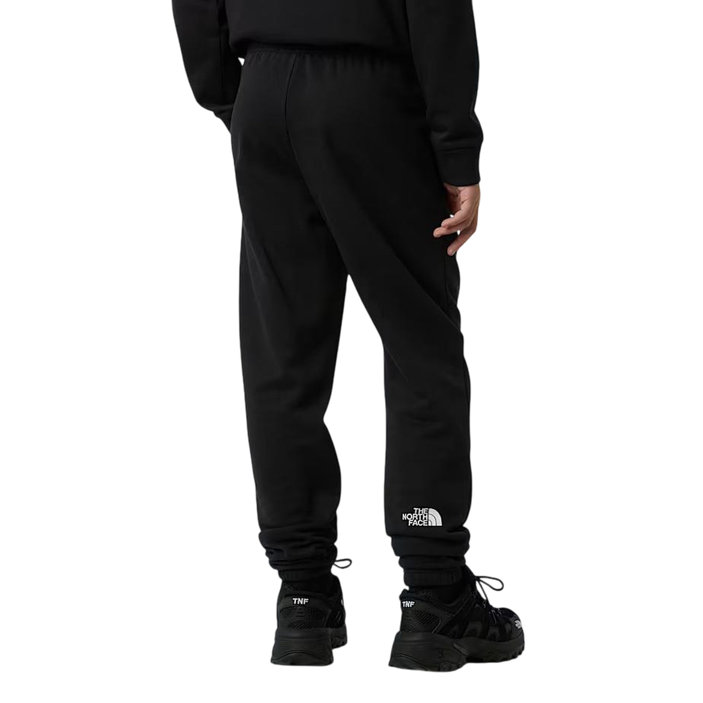 Pantalone Junior Nero, con doppio logo ricamato e coulisse in vita