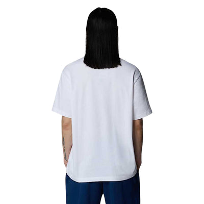 T-shirt Uomo con taschino tinta unita bianca modello retro