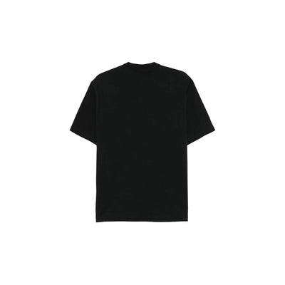T-shirt Uomo con taschino tinta unita nera retro