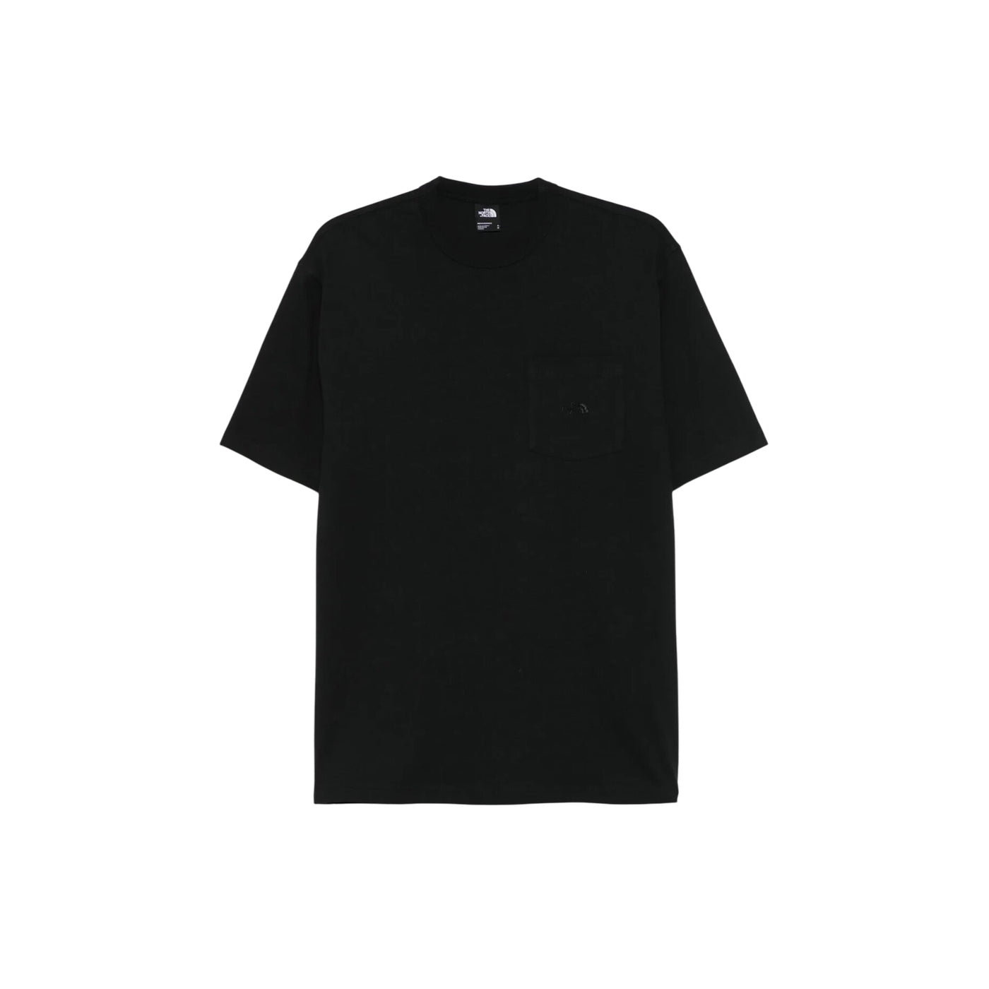 T-shirt Uomo con taschino tinta unita nera frontale