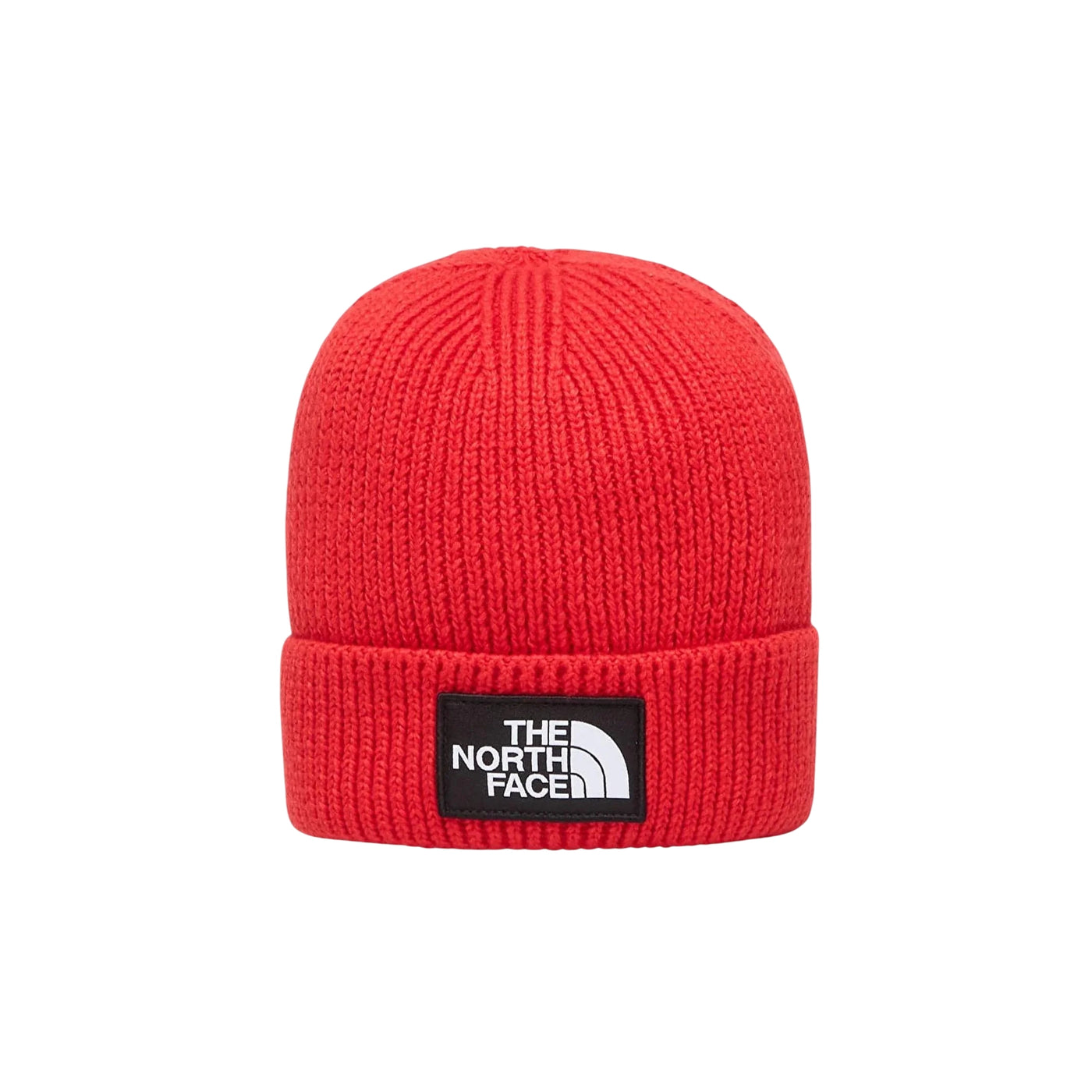 Cappello Unisex Rosso, in maglia a costine, con logo box TNF