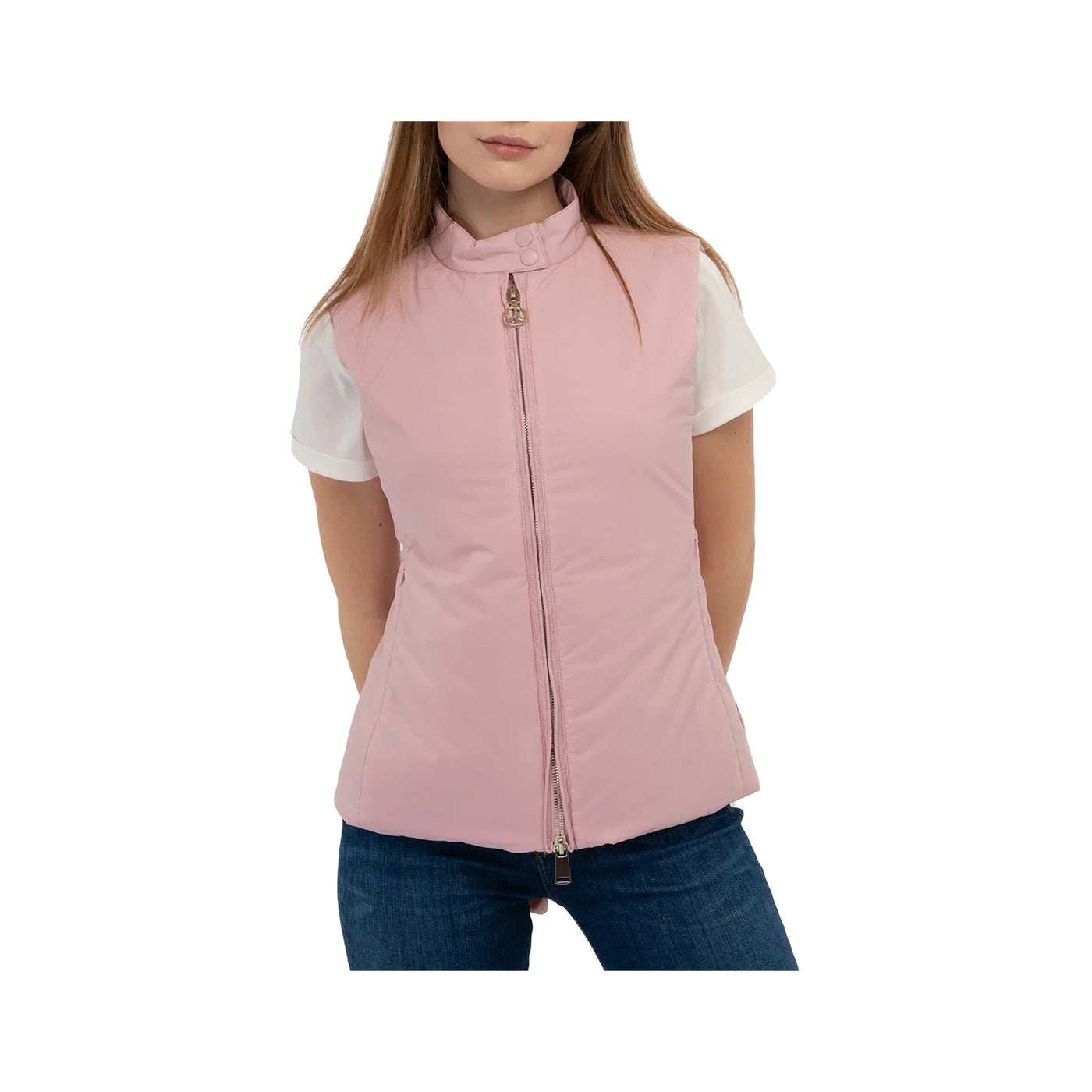 Women's waistcoat with collar with two buttons