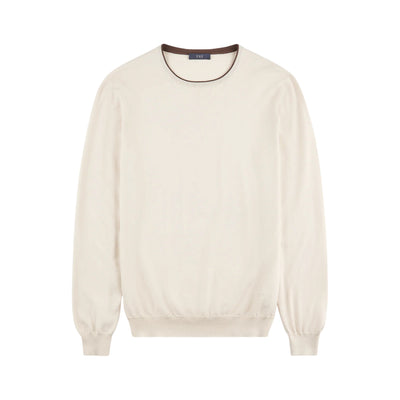 Maglia Uomo Girocollo in Cotone Beige