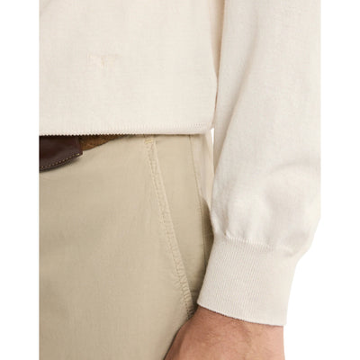 Maglia Uomo Girocollo in Cotone Beige dettaglio polsino