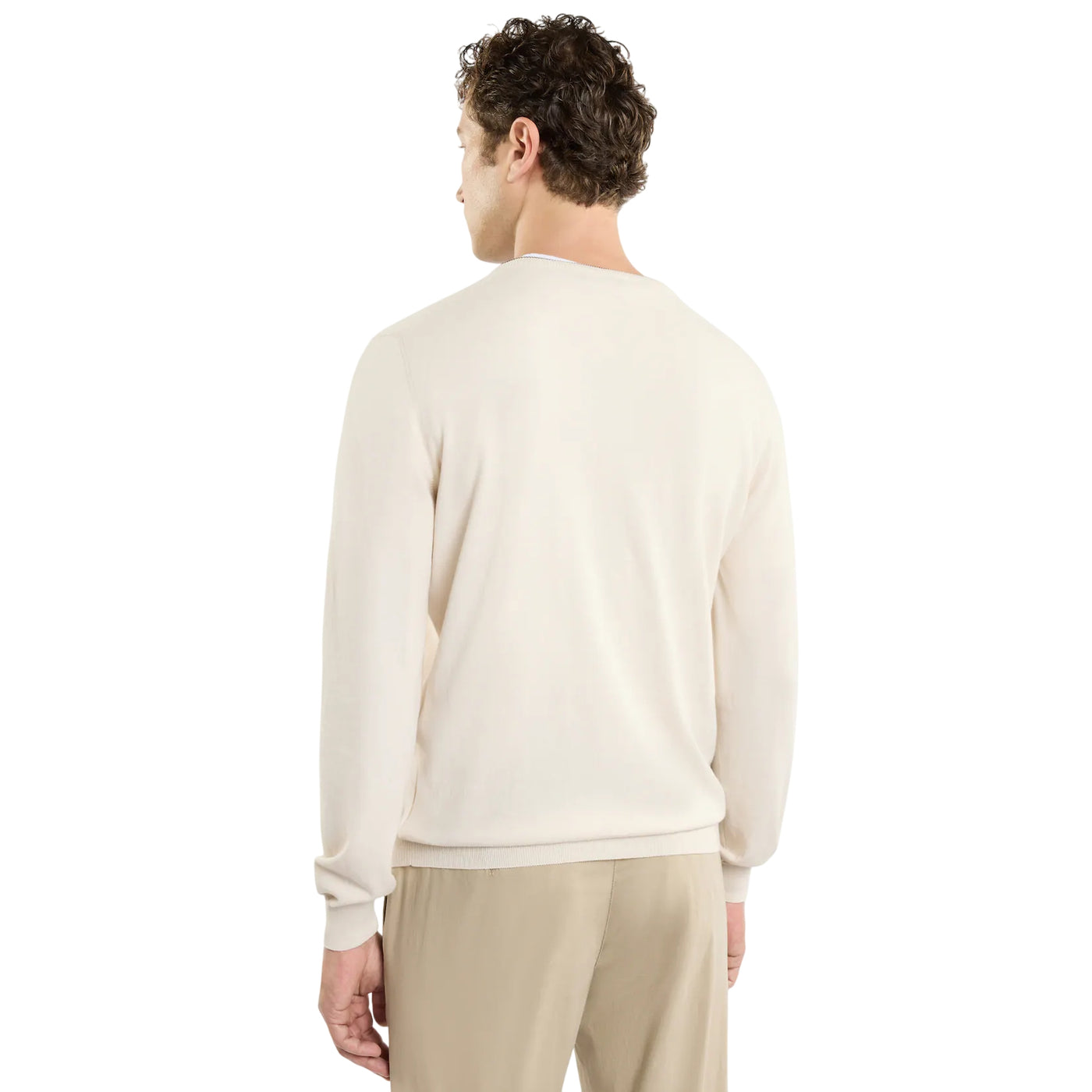 Maglia Uomo Girocollo in Cotone Beige modello retro