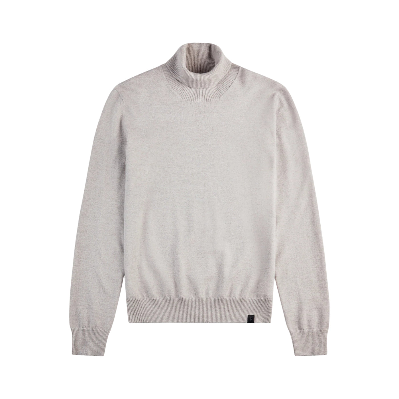 Maglia Uomo dolcevita, in lana rasata Grigia, con etichetta sul fondo 