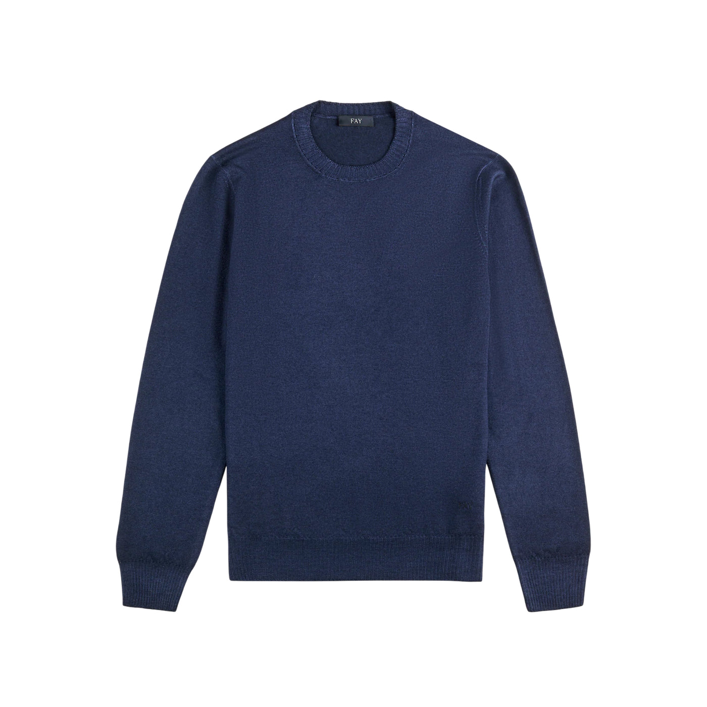 Maglia Uomo girocollo, in lana rasata, con bordi a costine